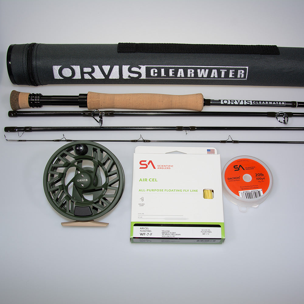 Orvis Clearwater 9ft 7weight fly rod and reel outfit with Orvis Clearwater IV Reel