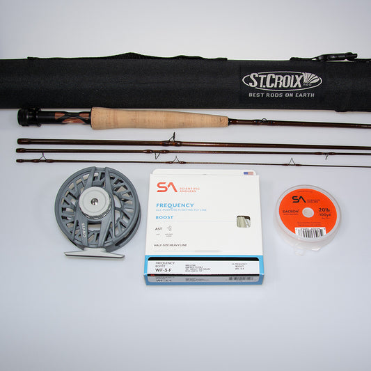 St. Croix Imperial 703-4 Fly Rod and Reel outfit with new Clearwater II Reel in charcoal gray