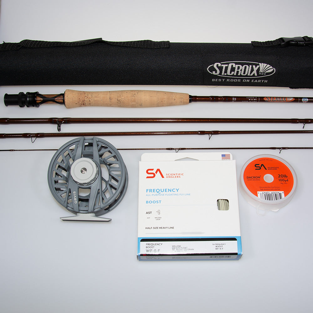 St Croix Imperial 9ft 6weight fly rod and reel outfit with Orvis Clearwater III Reel
