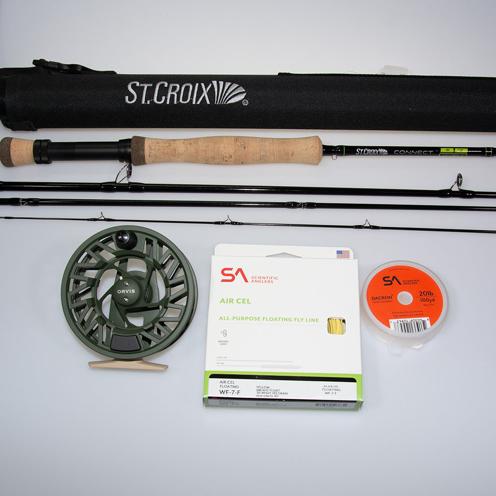 St. Croix Connect 9ft 7weight fly rod and reel outfit with Orvis Clearwater IV Reel