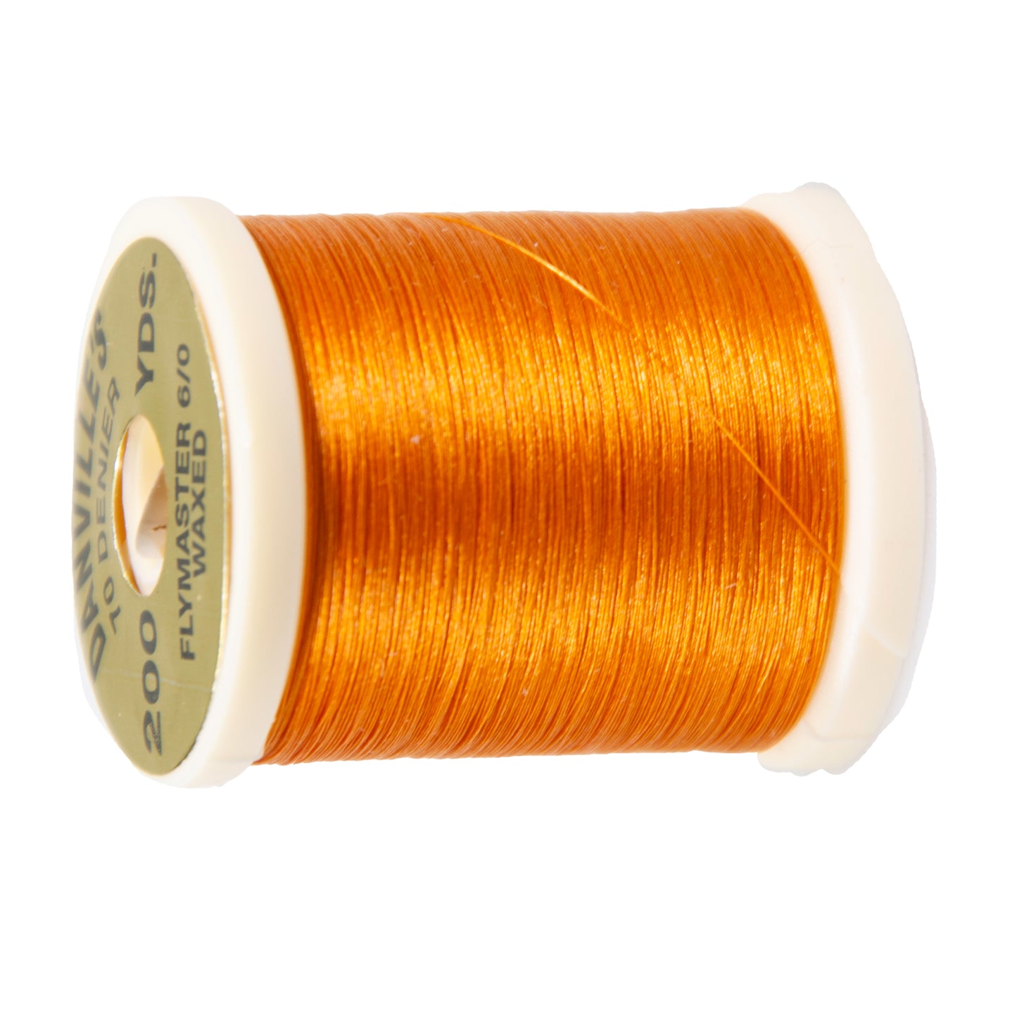 70 Denier 6/0 FlyMaster Waxed Fly Tying Thread shown in Orange Color on a white background.