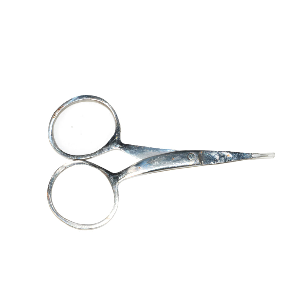 Fly Tying Scissors 3 1/2" silver color shown on a white background