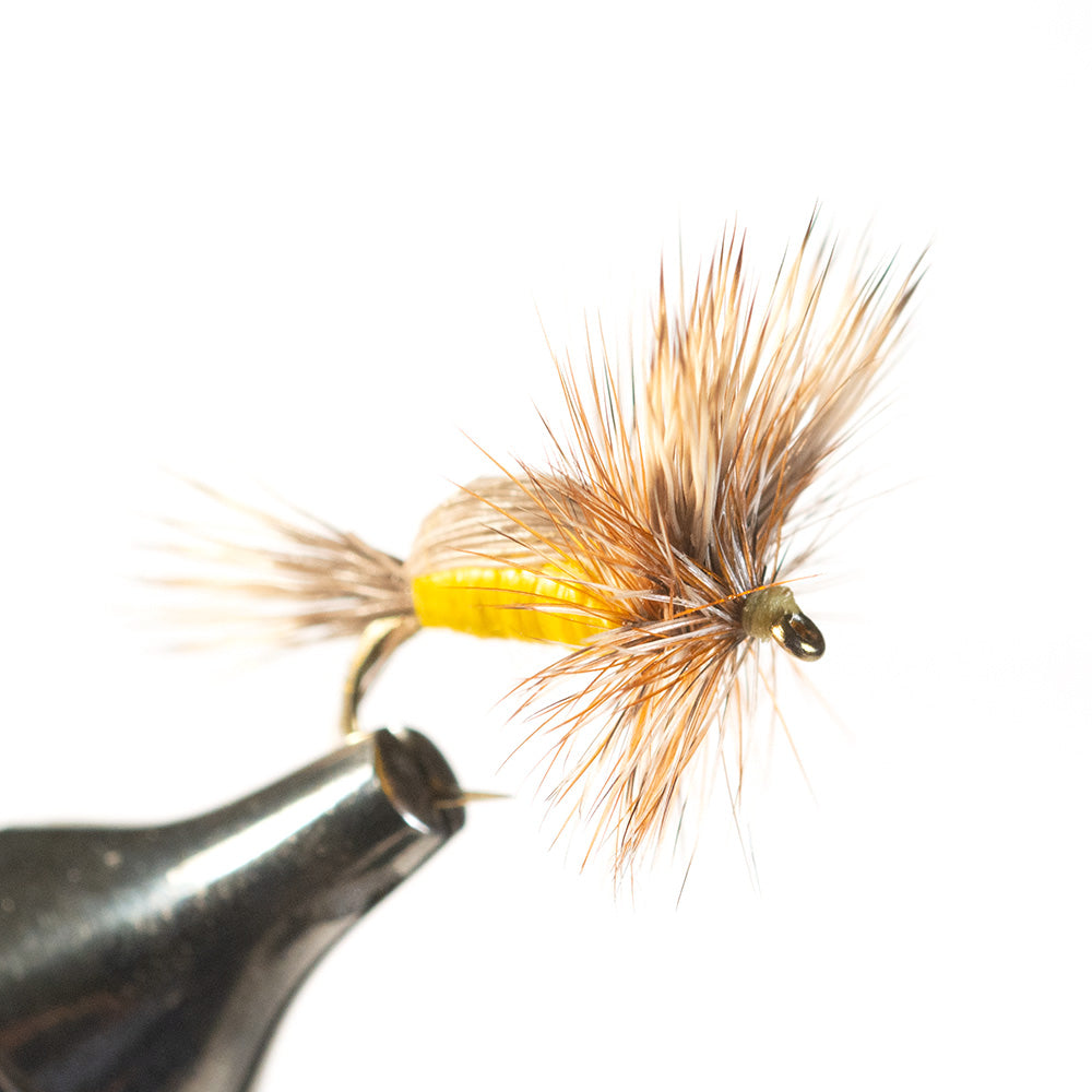 YELLOW HUMPY FLY FISHING DRY TROUT FLIES 6 x SIZE #12
