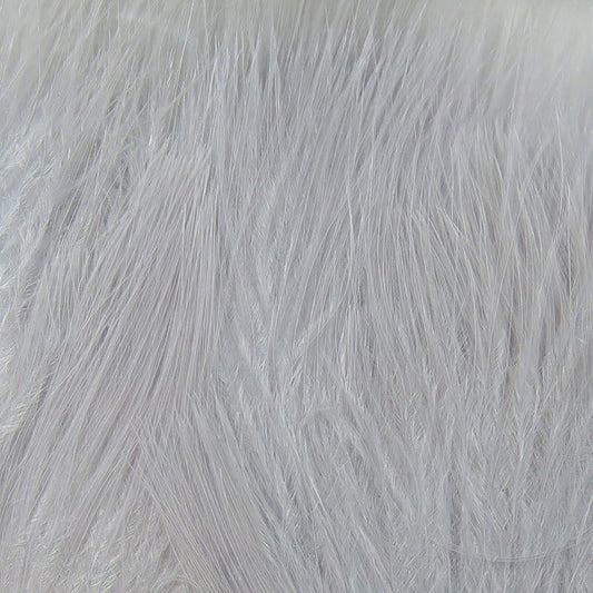 Marabout Blood Quill fly tying feather shown up close.  Gray in Color