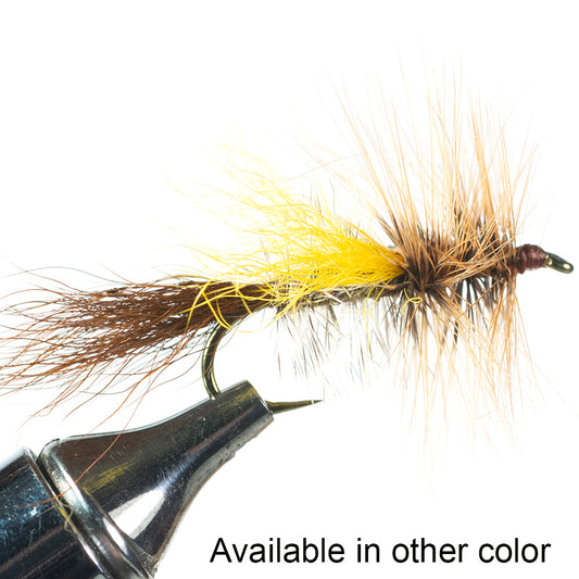 Murray's Fly Shop Bass Dry Fly Skater Series shown is the Mr. Rapidan Skater with a yellow wing