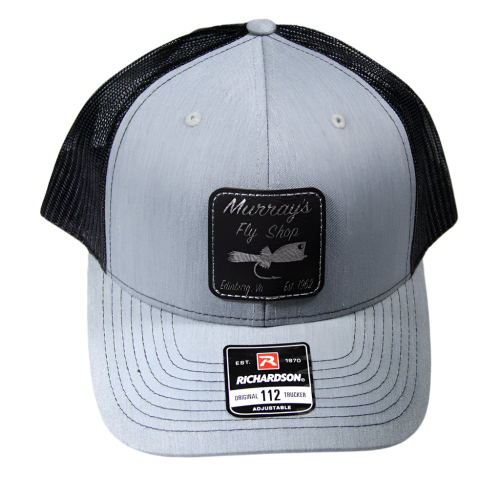 Richardson 112 Grey - Black with Faux leather murray's Fly Shop Popper patch