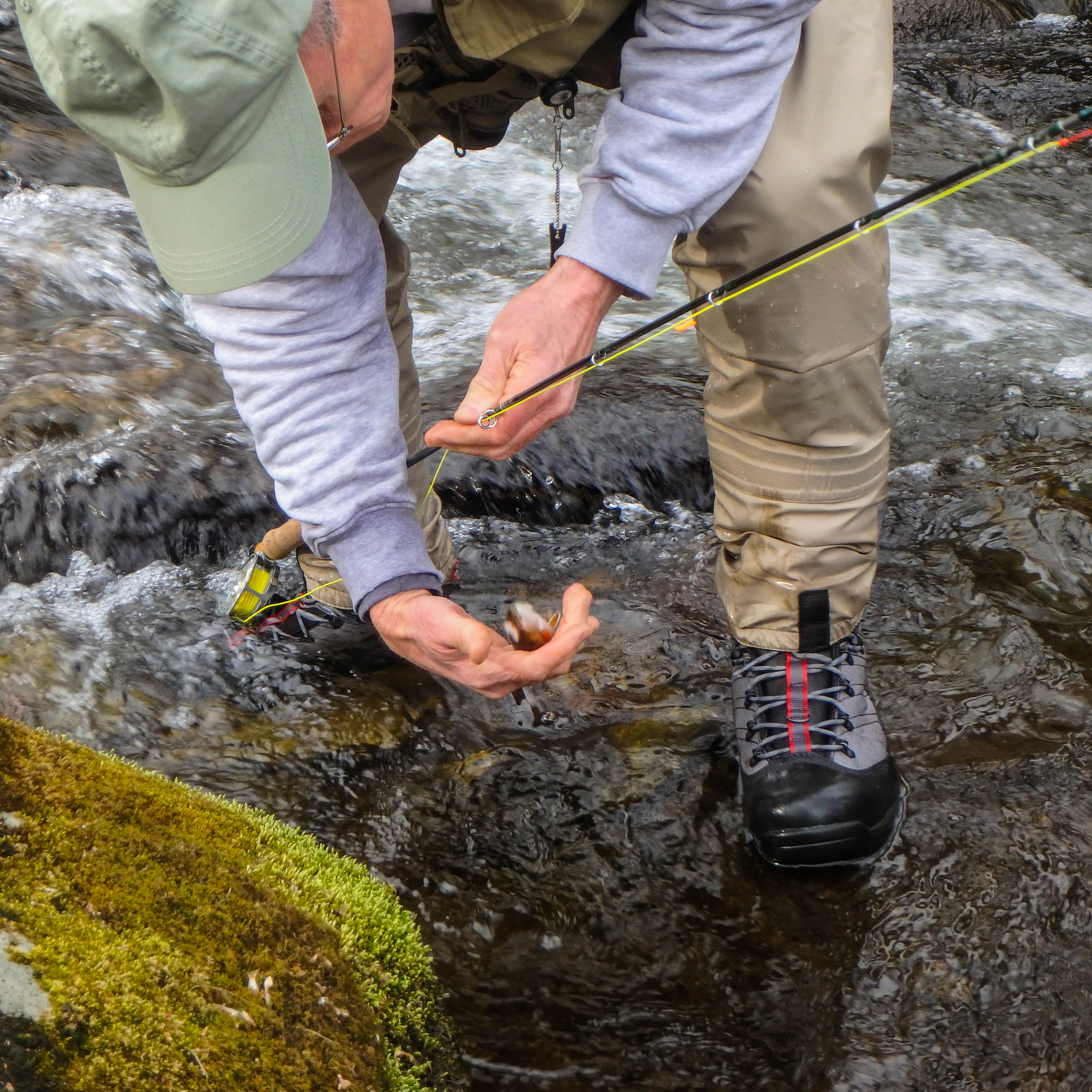 Hip boots for outlet fishing